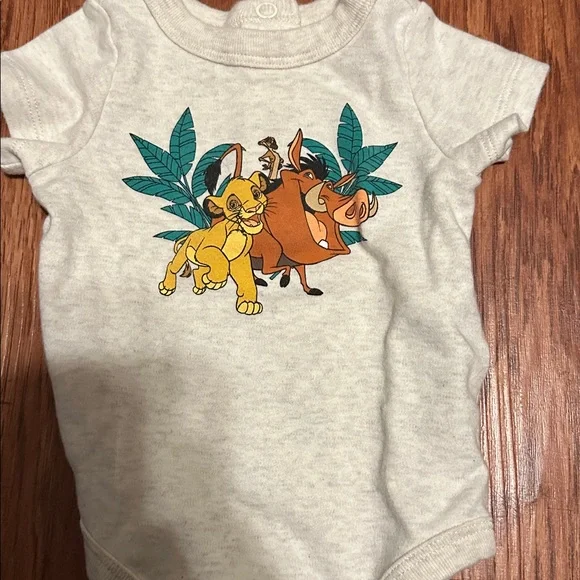 Disney Beige Lion King Short-Sleeve Baby Bodysuit 3-6 Months - Picture 3 of 4
